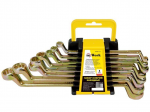 Набор накидных ключей U.S.Pex, 8шт., 6-22мм, двухсторонние, углеродистая сталь, желтое цинковое покрытие