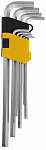 Набор STAYER MASTER Ключи имбусовые длинные Cr-V сатинированное покрытие, пластик. держатель HEX 1,5-10мм, 9 пред