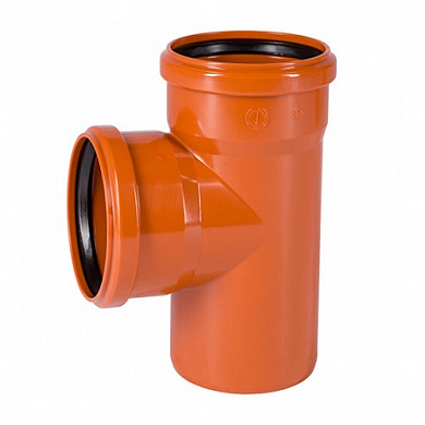 Тройник канализационный 90° оранжевый, наружный FLEXTRON