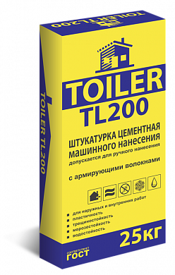 Штукатурка машинного нанесения TOILER TL 200, 25кг