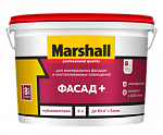 Краска Marshall ФАСАД+ водно-дисперсионная для наружных и внутренних работ, база BW