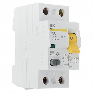 Выключатель дифференциального тока (УЗО) 2п 30мА тип AC ВД1-63 IEK