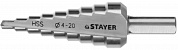 Сверло STAYER MASTER ступенчатое по сталям и цвет.мет., сталь HSS, 4-20мм 9 ступ. L- 75мм