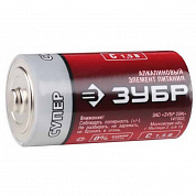 Батарейка ЗУБР ''Супер'' алкалиновая, тип С, 1,5 В, 2 шт на карточке