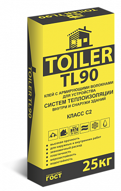 Клей TOILER TL 90 для устройства систем теплоизоляции, 25 кг